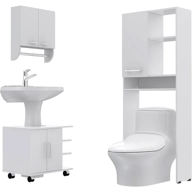 Combo Botiquín con Mueble Bajo Lavamanos y Estante