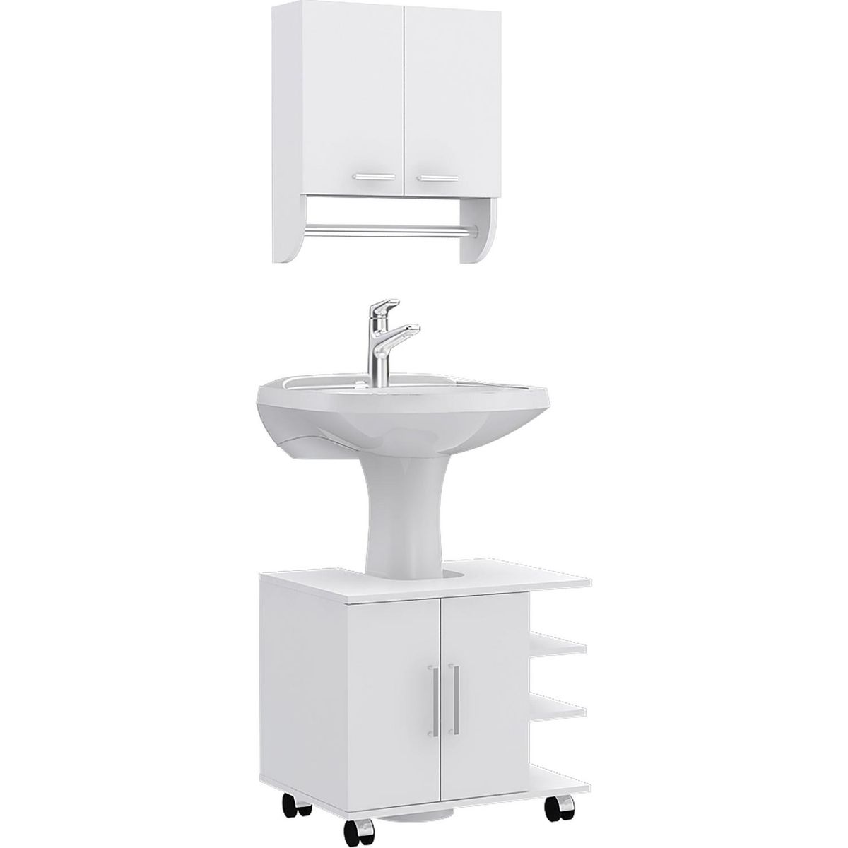 TUHOME - Combo Botiquín con Mueble Bajo Lavamanos