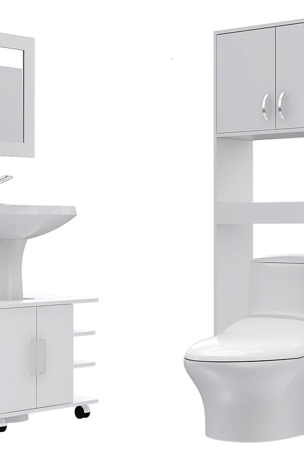 TUHOME - Botiquín Baño con Mueble Bajo Lavamanos y Estante