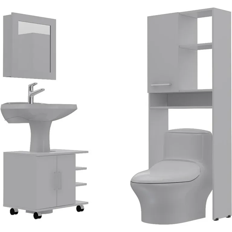 Botiquín de Baño con Mueble Bajo Lavamanos y Estante
