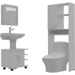 TUHOME - Botiquín de Baño con Mueble Bajo Lavamanos y Estante