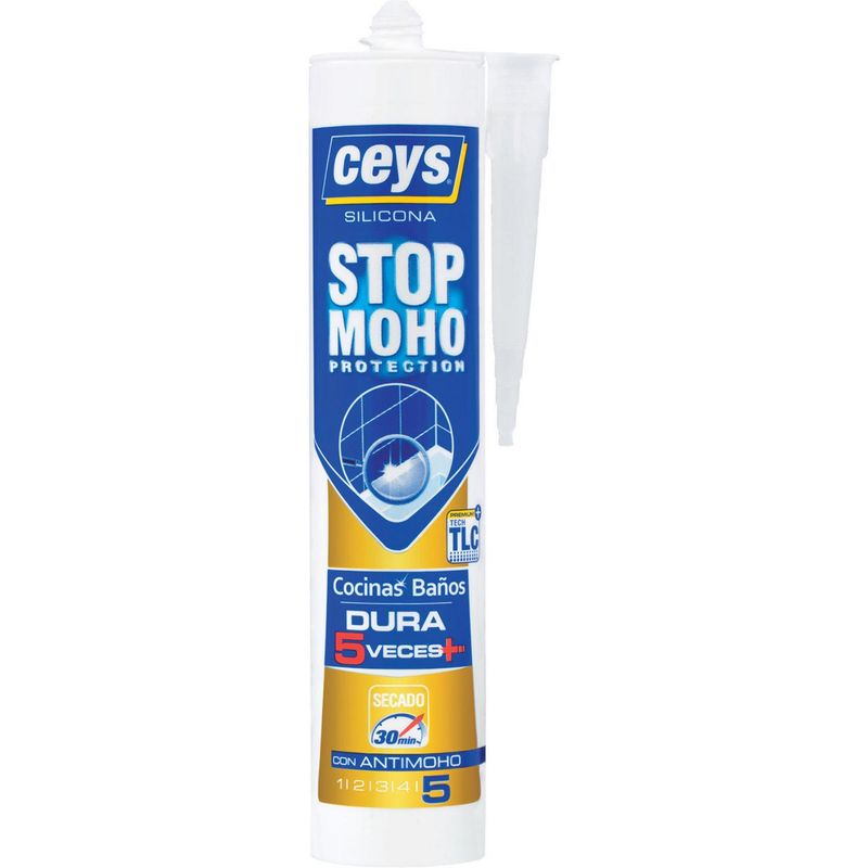 CEYS - Silicona antimoho para baño y cocina 280 ml