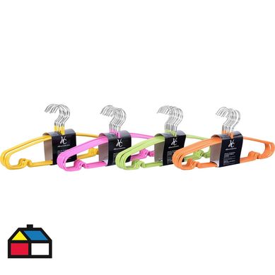 Set 10 Colgadores PVC con Gancho Metlico.