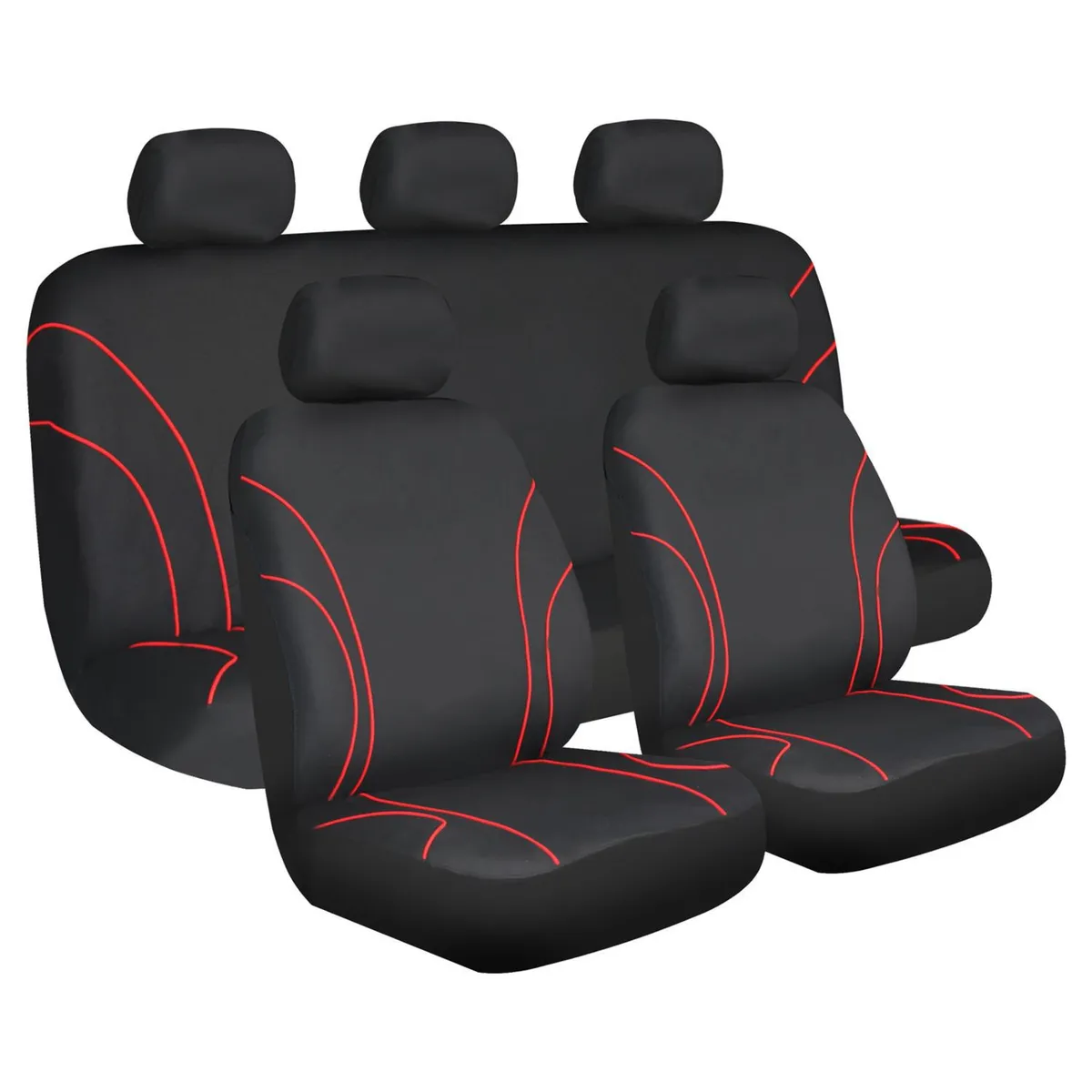 AUTOSTYLE - Set de Cubre Asientos Autostyle 9 Piezas Rojo Automóvil