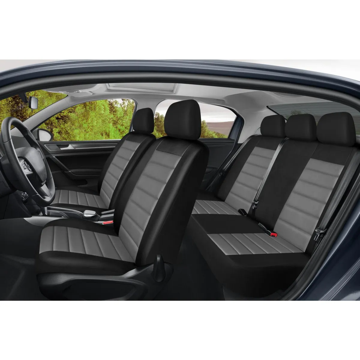 AUTOSTYLE - Funda para asiento 9 piezas negro/gris
