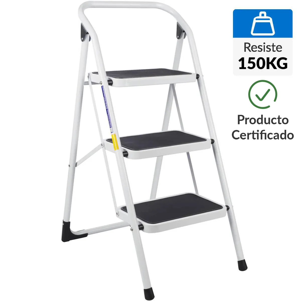 JUST HOME COLLECTION - Escala 108 cm 3 peldaños negro