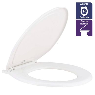Asiento wc redondo plstico blanco