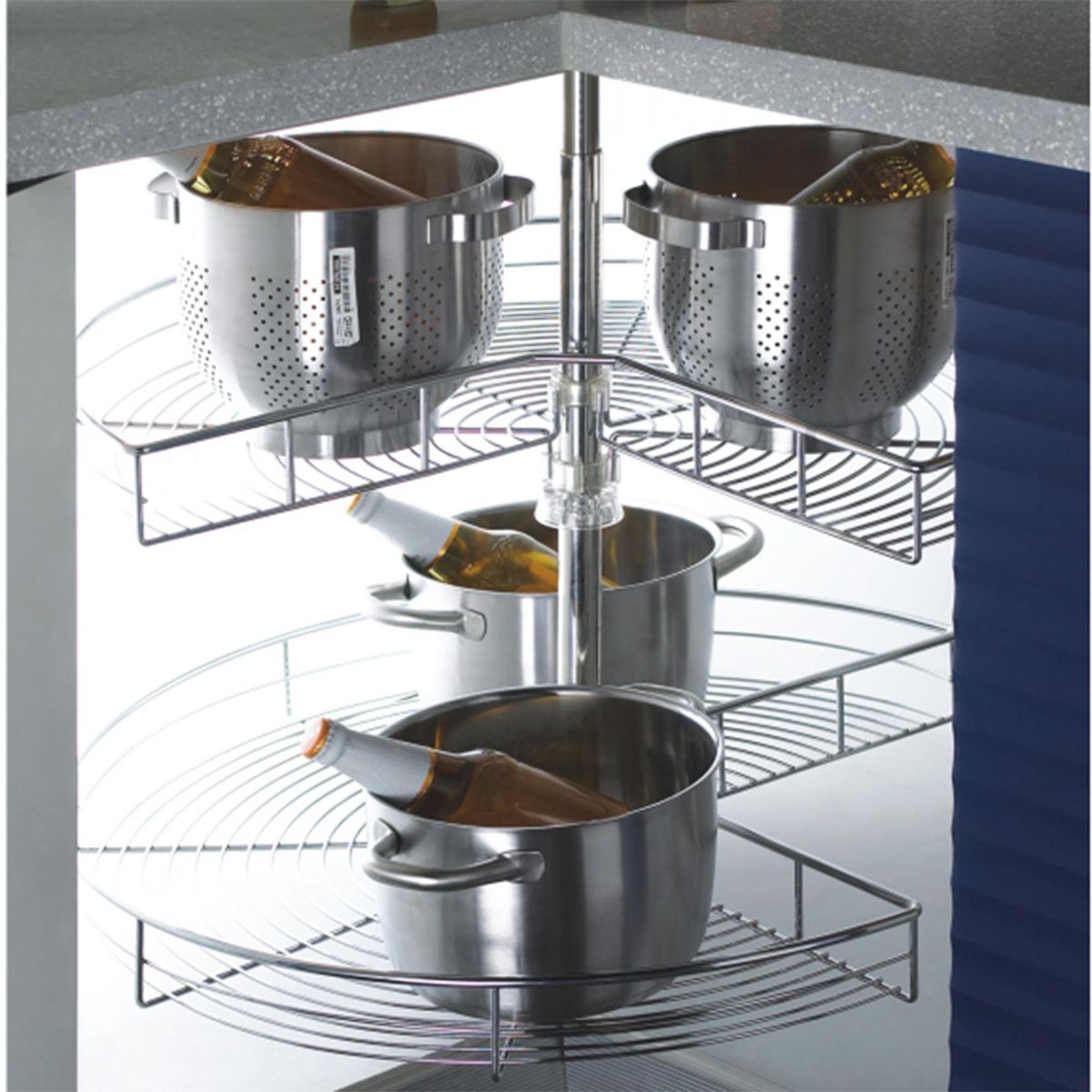 JUST HOME COLLECTION - Canastillo rotonda 74x41,5 cm acero 270 gr cromado.