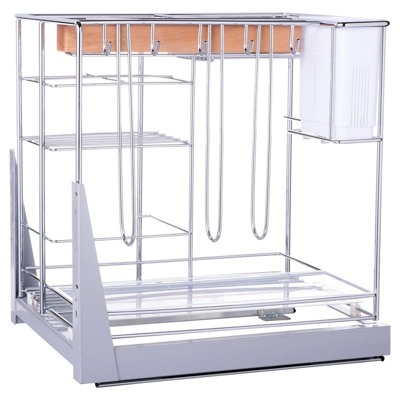 JUST HOME COLLECTION - Organizador extensible 44,8x44,2x34,2 cm acero cromado