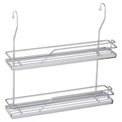 JUST HOME COLLECTION - Especiero con 2 estantes 10x31,5x33 cm acero cromado