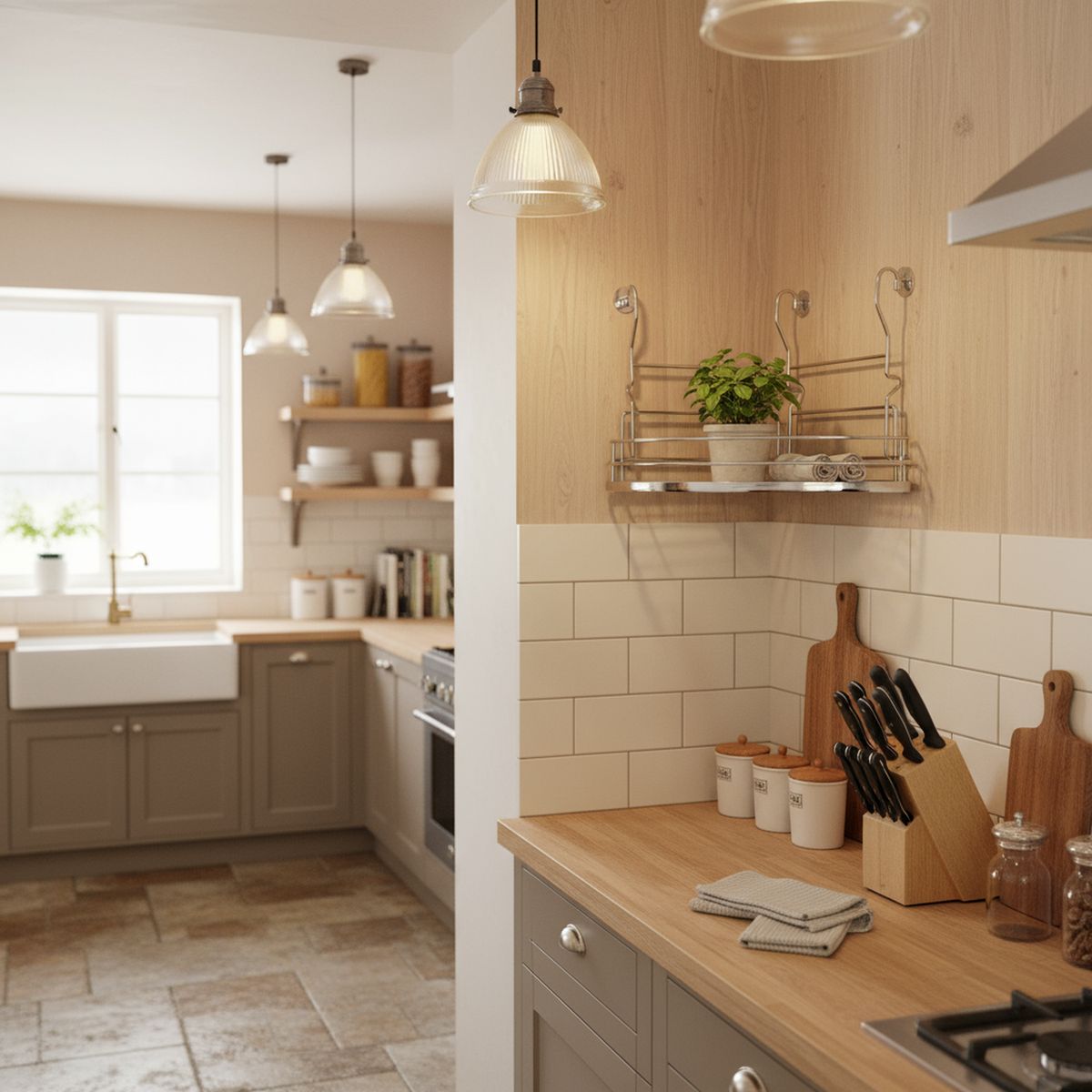 JUST HOME COLLECTION - Canasto esquinero 10x31,5x35,5 cm acero cromado