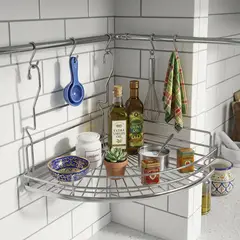 JUST HOME COLLECTION - Canasto esquinero 10x31,5x35,5 cm acero cromado