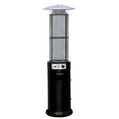 COMBI - Estufa de Patio a Gas Licuado Acero/vidrio Negro