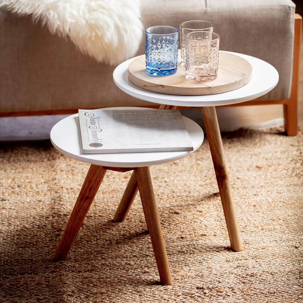 JUST HOME COLLECTION - Set de mesas para living 3 unidades