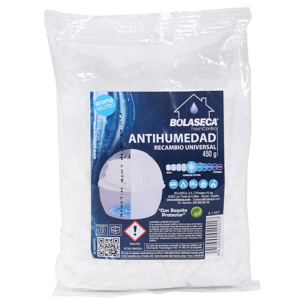 BOLASECA - Recarga Antihumedad Neutro 0.45 kg