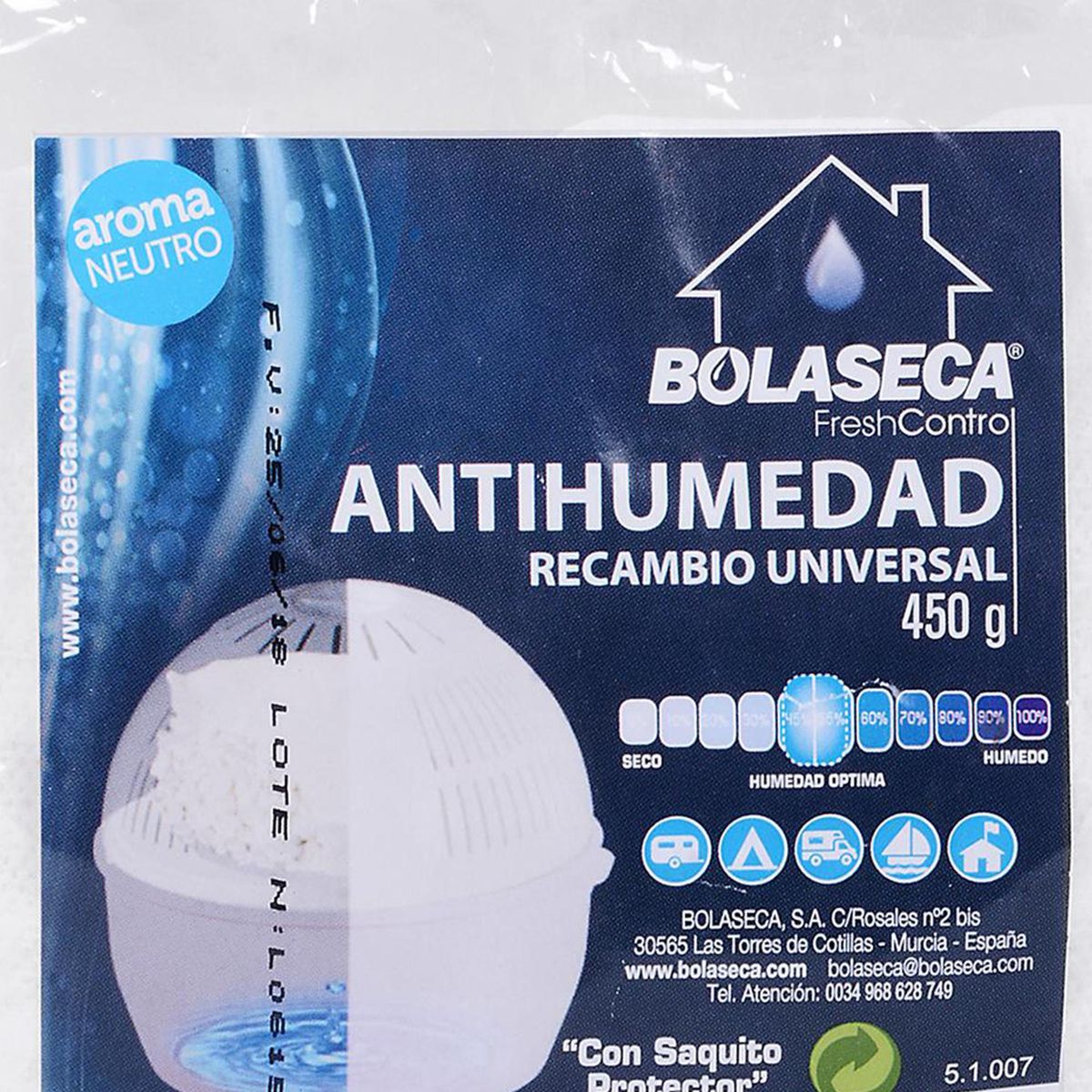 BOLASECA - Recarga Antihumedad Neutro 0.45 kg