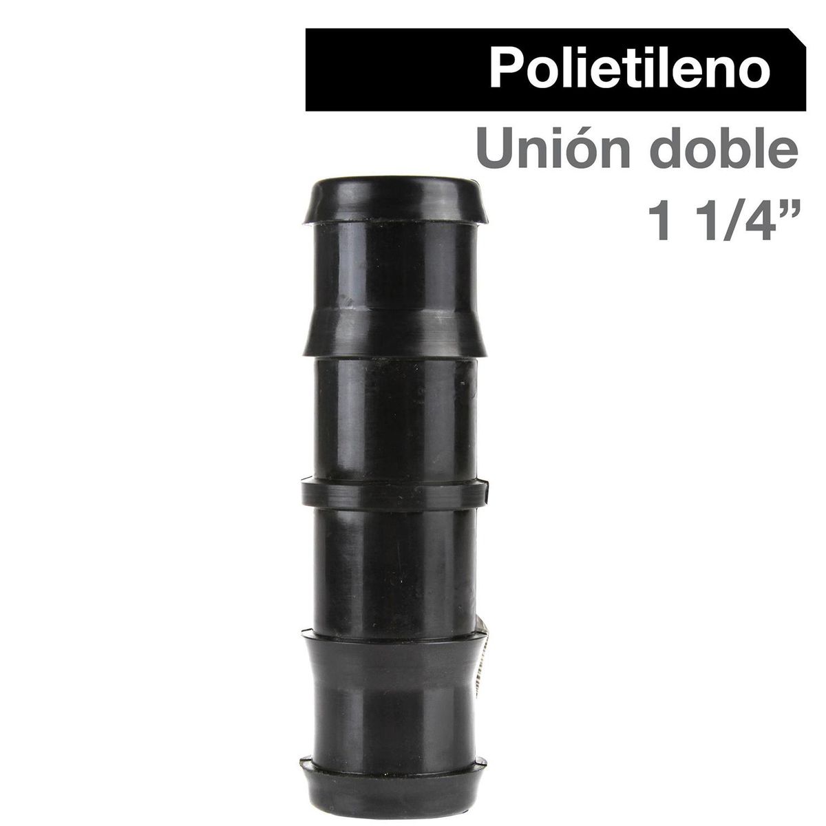 HOFFENS - Union Doble Polietileno 1 1/4" Negro 1u