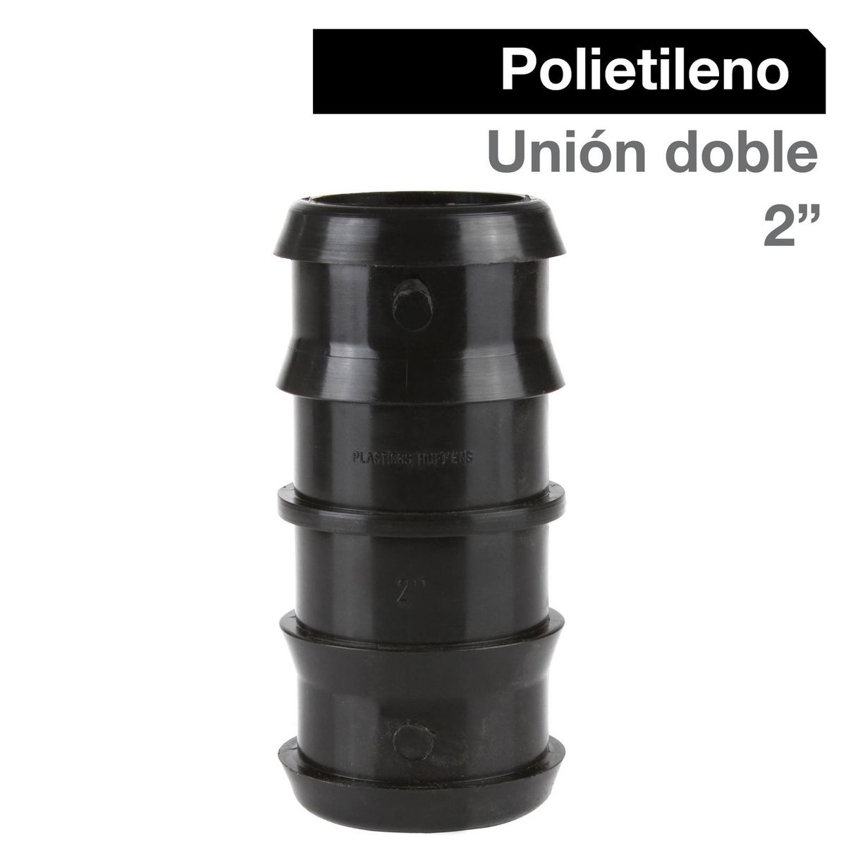 HOFFENS - Union Doble Polietileno 2" Negro 1u