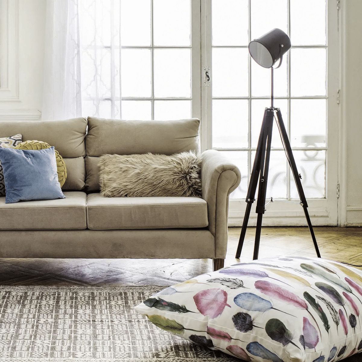 JUST HOME COLLECTION - Lámpara de Pie UF0280A Negro 68x155 cm