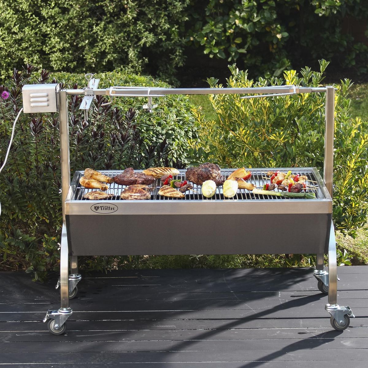 ALBIN TROTTER - Parrilla a Carbón con Ruedas Metal