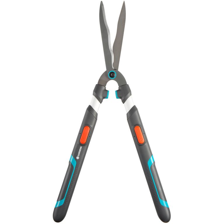 Tijerón cortacésped extensible de metal celeste
