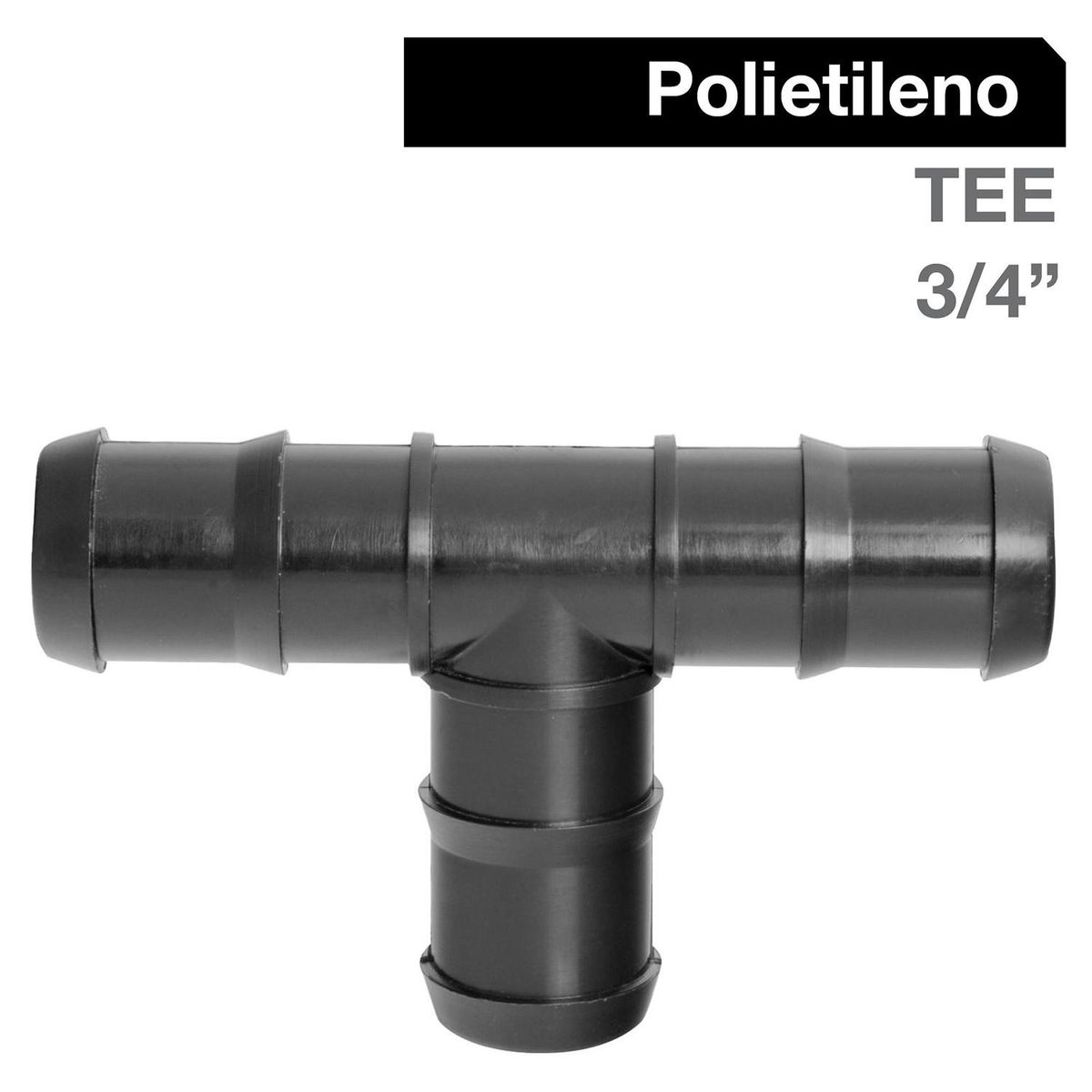 HOFFENS - Tee Polietileno 3/4" Negro 1u