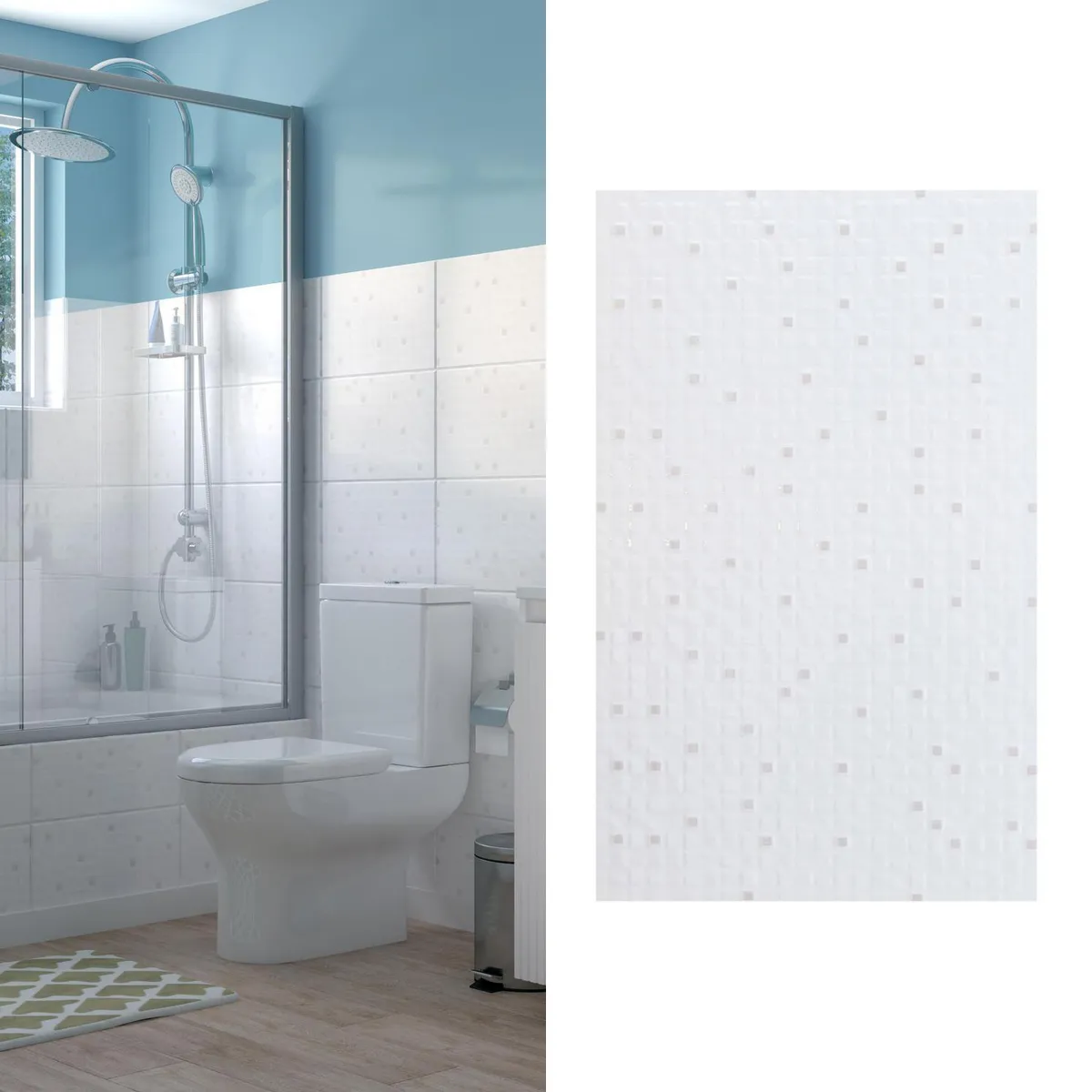 HOLZTEK - Cerámica 25x40 cm Cuadros Blanco 1.5 m2