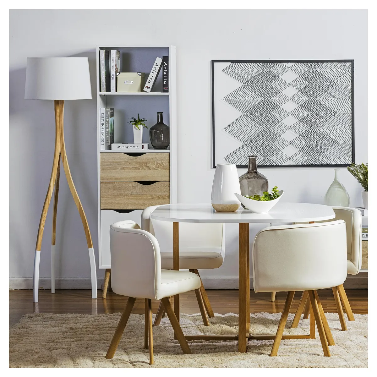 TVILUM - Estante Oslo Aglomerado 3 Nivel(es) 50x171x39.1 cm Blanco