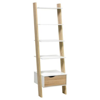 Estante Oslo 1 cajn 55x48x180 cm blanco/oak