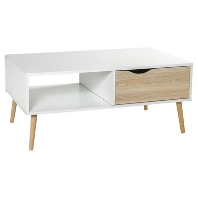 Mesa Oslo 98x60x43 cm blanco/oak