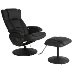 JUST HOME COLLECTION - Sillón massage + ottoman negro