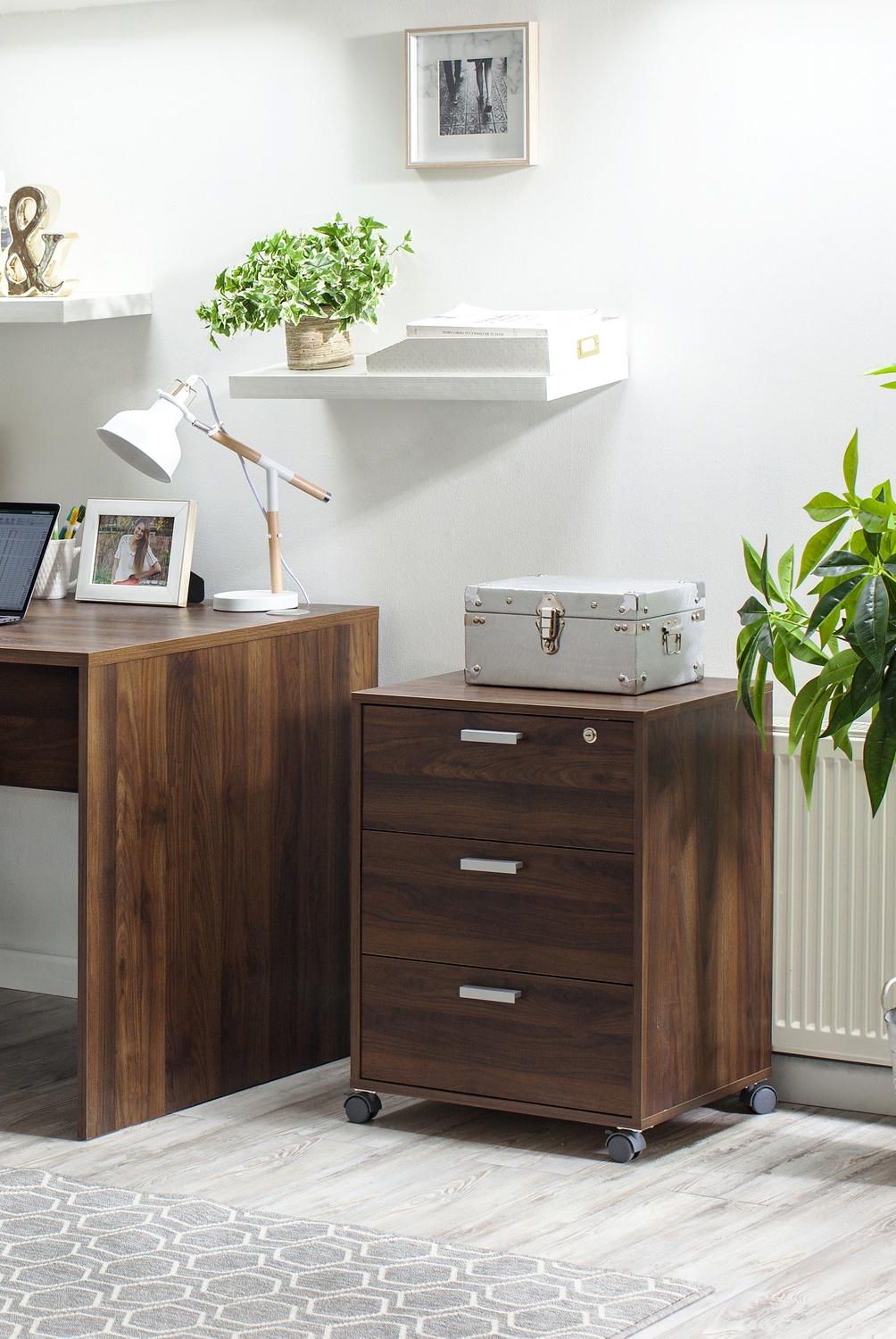 TVILUM - Cajonera 3 Cajón(es) Santiago 50.1x66.6x39.1 cm Walnut