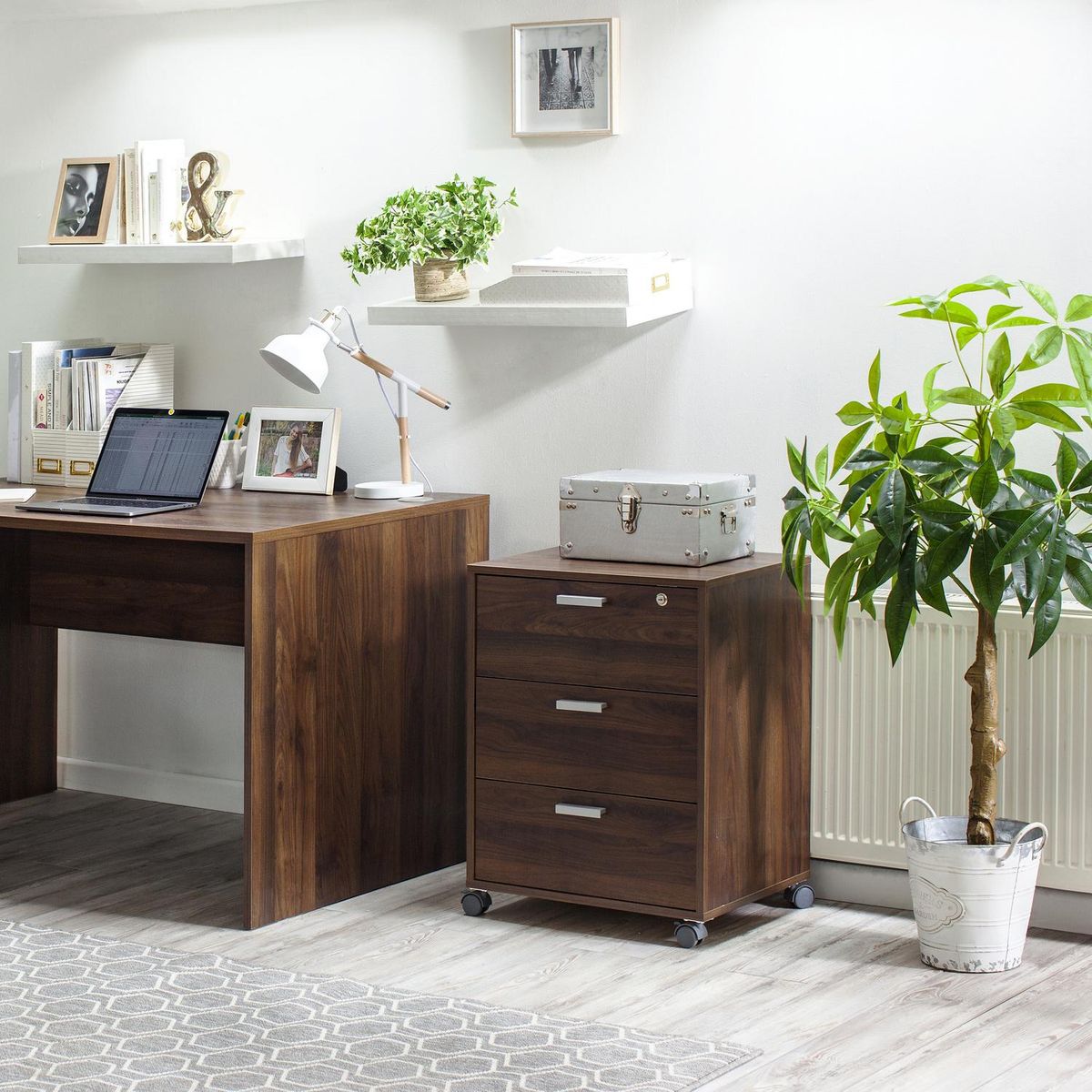 TVILUM - Cajonera 3 Cajón(es) Santiago 50.1x66.6x39.1 cm Walnut