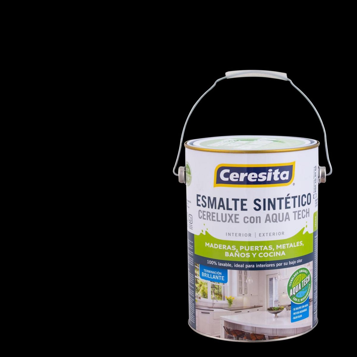 CERESITA - Esmalte Sintético Galón 1 galón(es) Brillante Negro Negro 