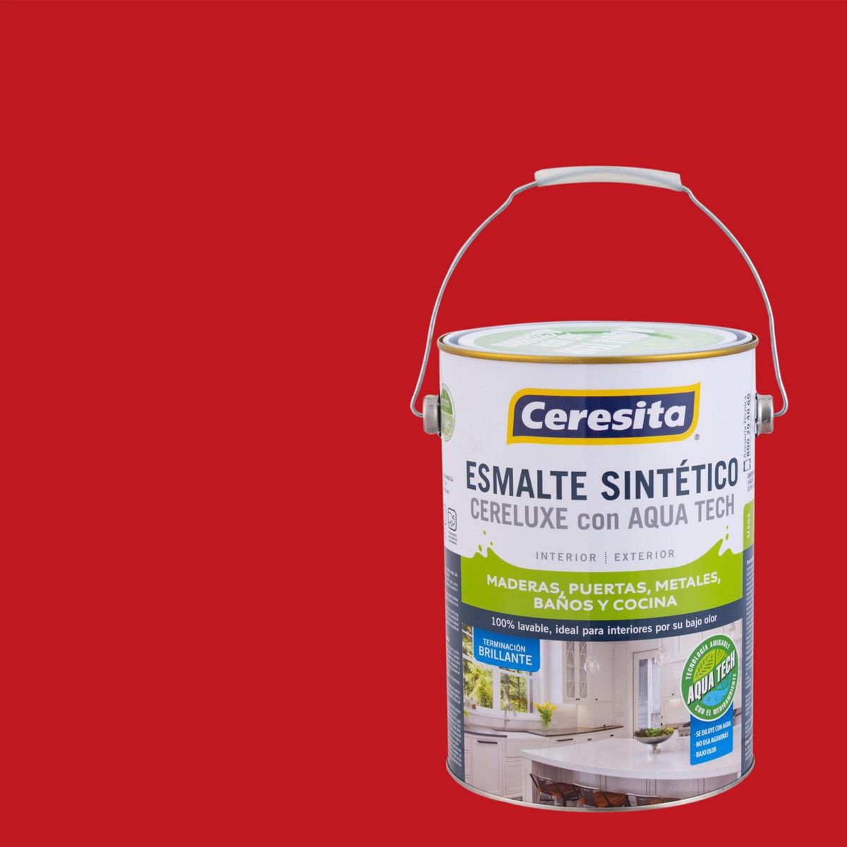 CERESITA - Esmalte Sintético Galón 1 galón(es) Brillante Rojo Bermellón 