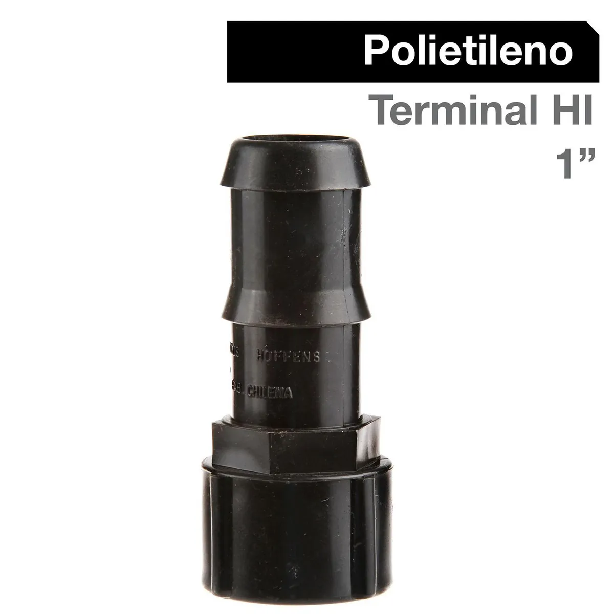 HOFFENS - Terminal Polietileno HI 1" Negro 1u