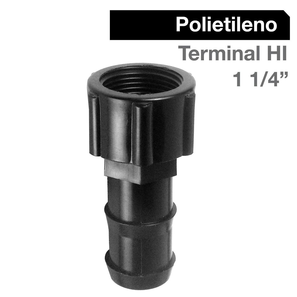 HOFFENS - Terminal Polietileno HI 1 1/4" Negro 1u