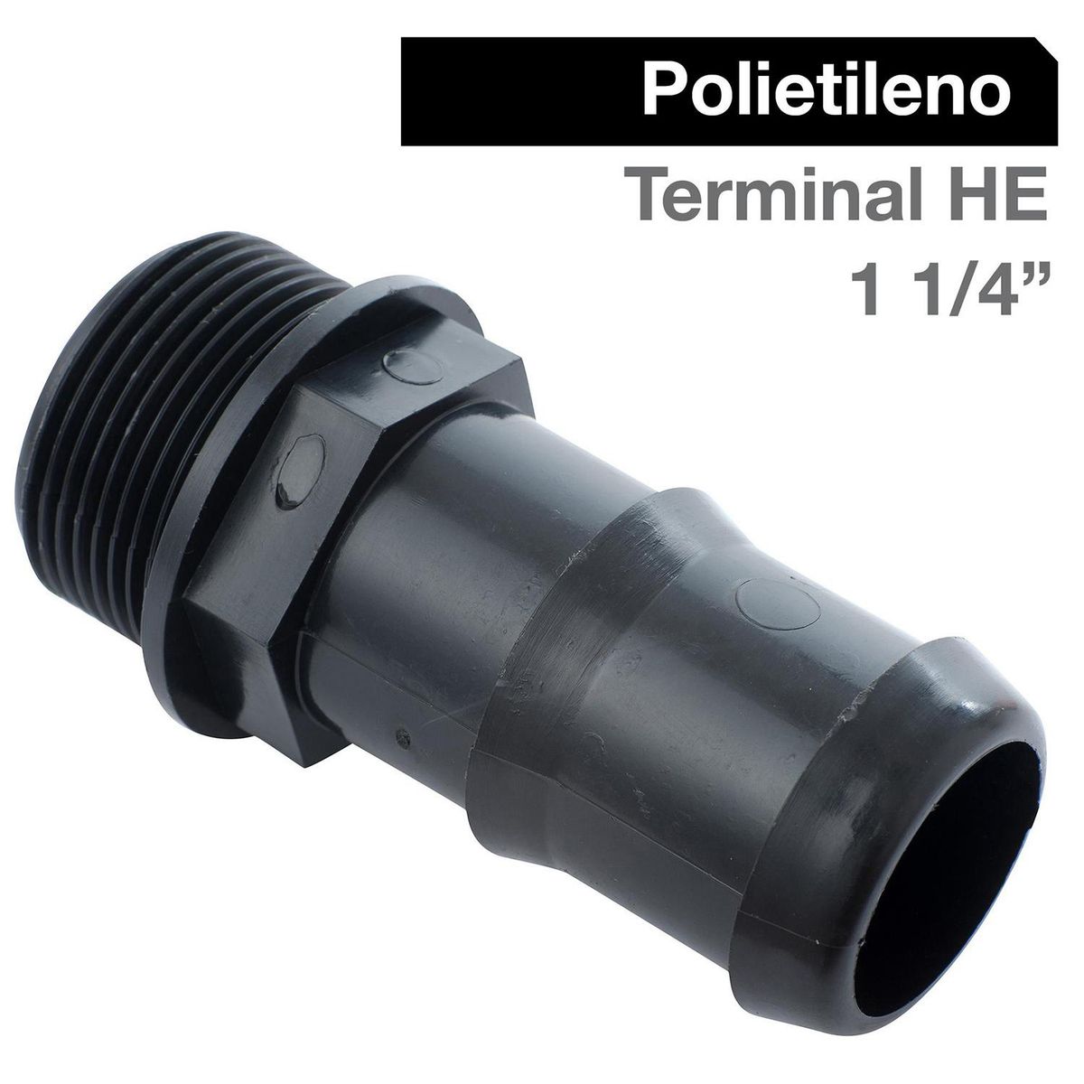 HOFFENS - Terminal Polietileno HE 1 1/4" Negro 1u