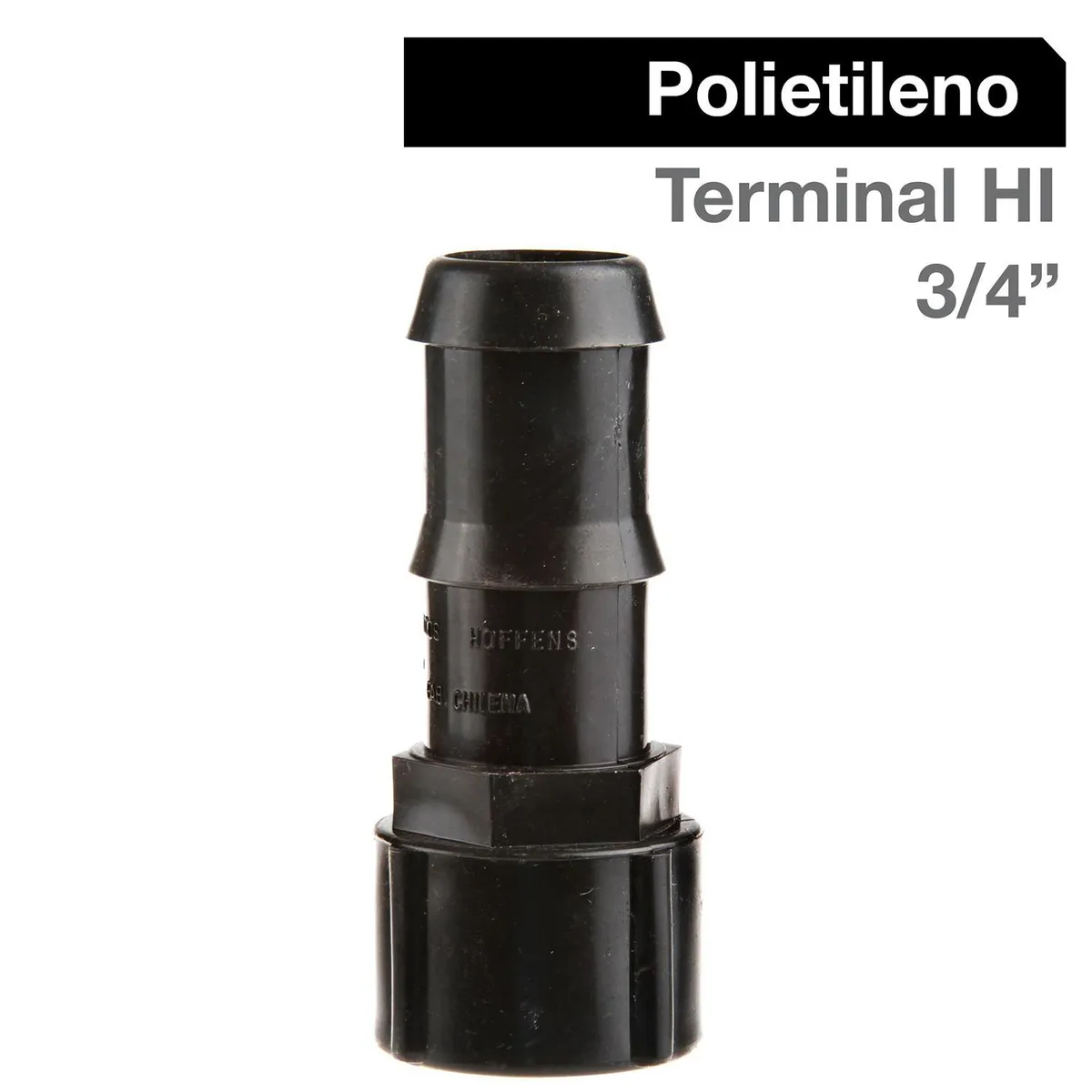 HOFFENS - Terminal Polietileno HI 3/4" Negro 1u