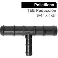 HOFFENS - Tee Reducción Polietileno 3/4" x 1/2" Negro 1u