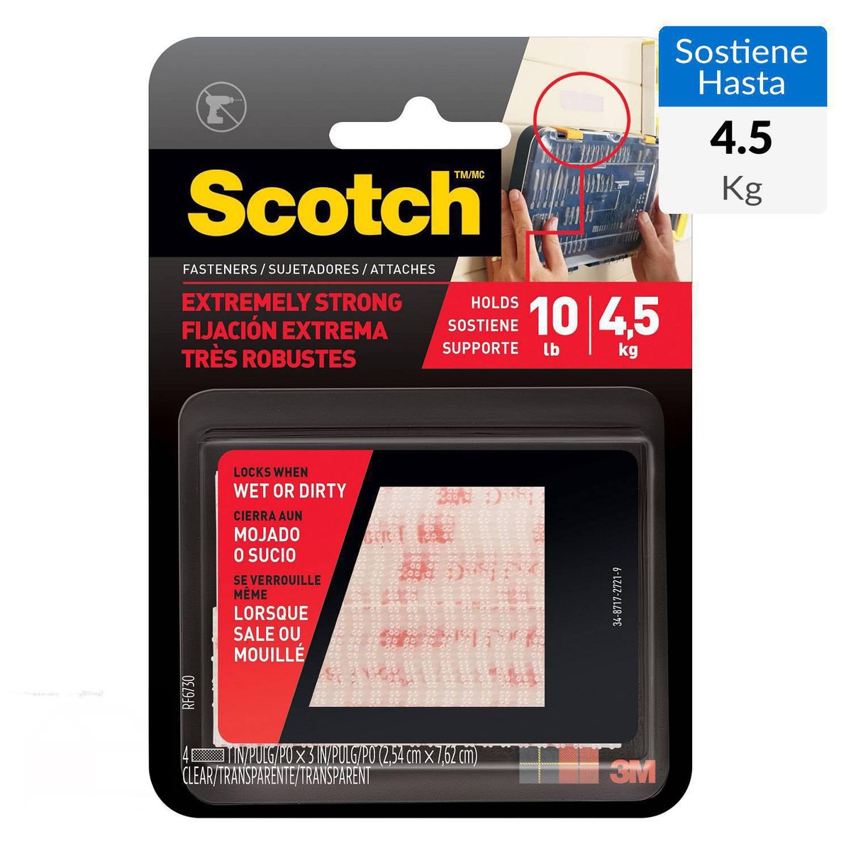 SCOTCH - Sujetadores Extra Fuerte 25.4 mm x 76.2 mm Blanco