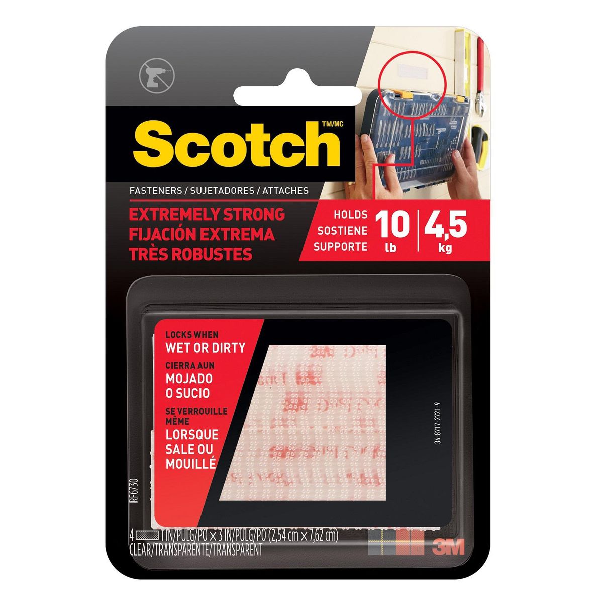 SCOTCH - Sujetadores Extra Fuerte 25.4 mm x 76.2 mm Blanco