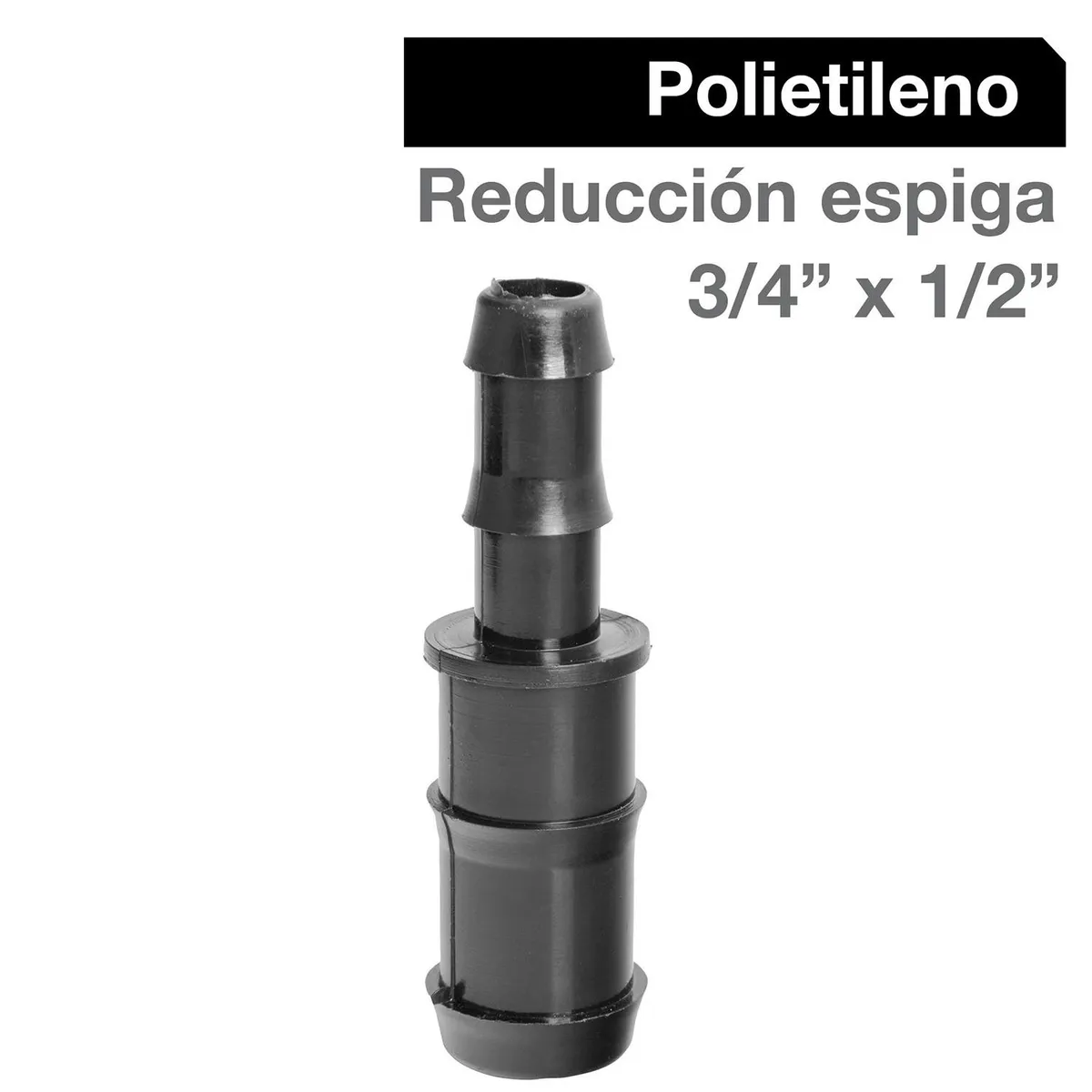 HOFFENS - Reducción Polietileno 3/4" x 1/2" Negro 1u