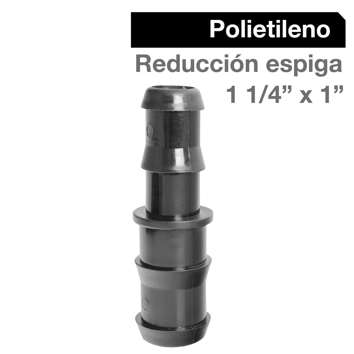 HOFFENS - Reducción Polietileno 1 1/4" x 1" Negro 1u