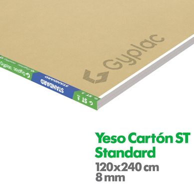 Yeso Cartn Borde Rebajado 8 mm 120x240 cm