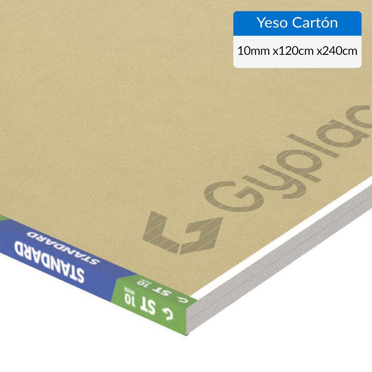 GYPLAC - Yeso Cartón Borde Rebajado 10 mm 120x240 cm 