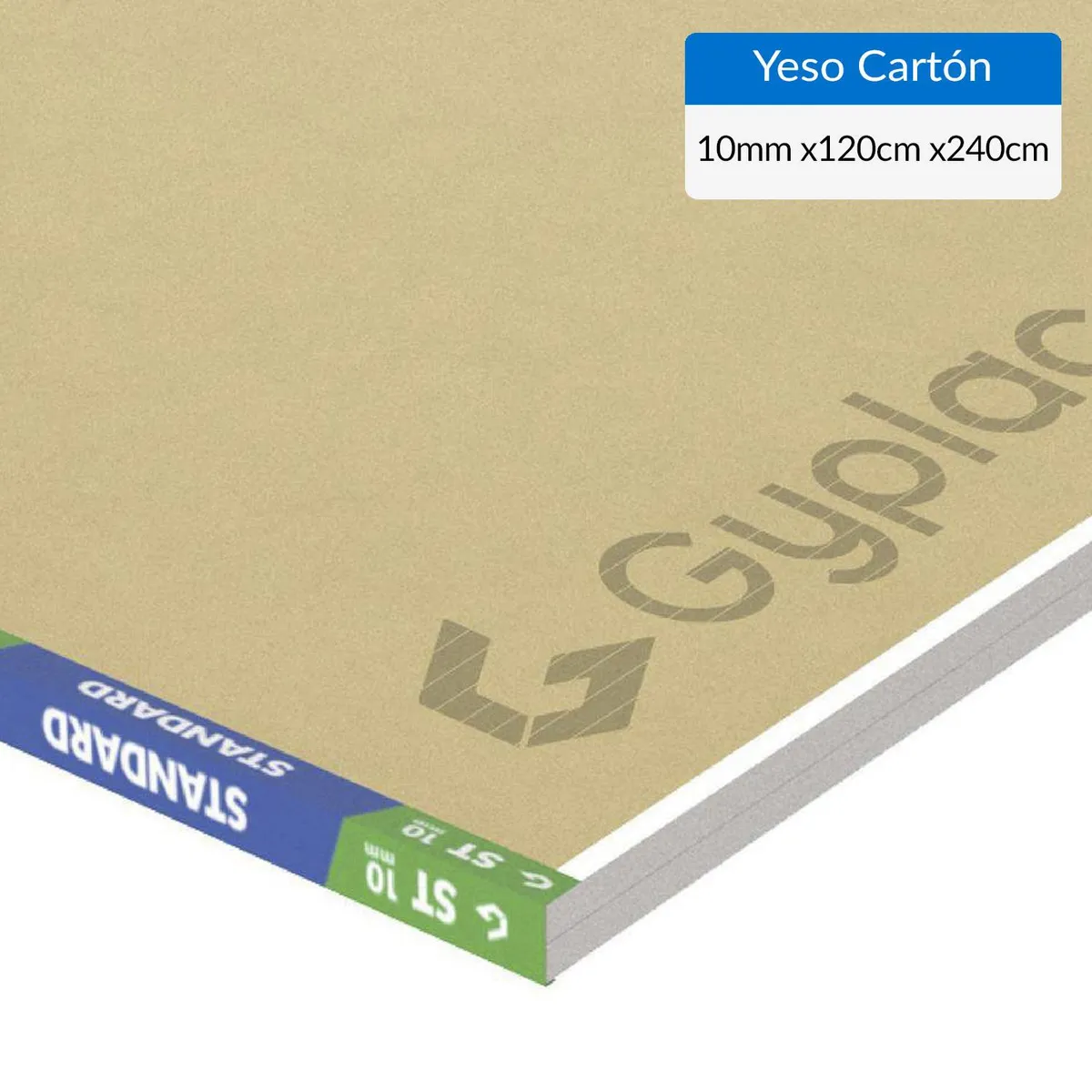 GYPLAC - Yeso Cartón Borde Rebajado 10 mm 120x240 cm 