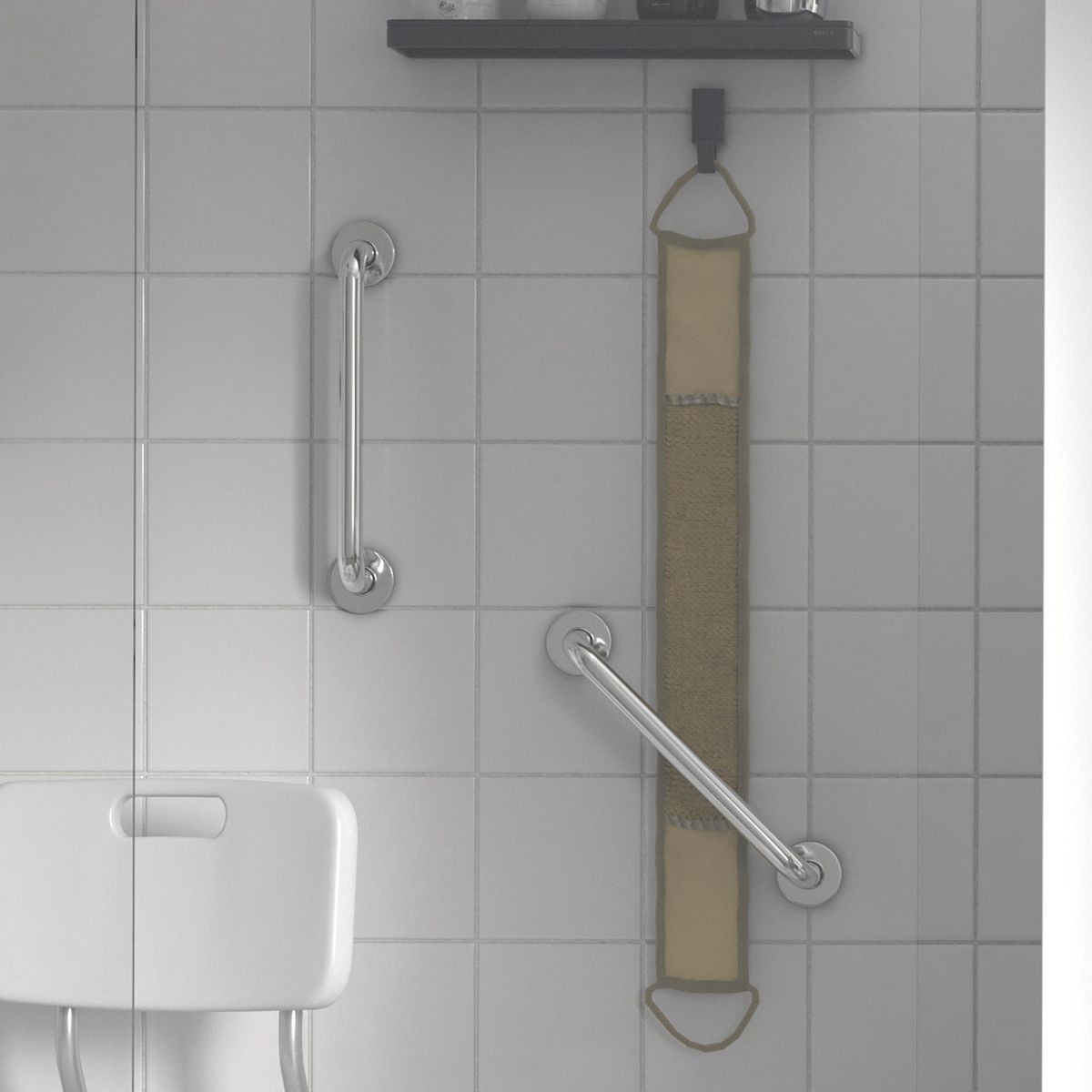 SENSI DACQUA - Barra de seguridad para baño 30 cm cromado