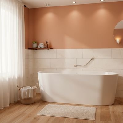 Imagen 2 del producto Barra de seguridad curva para baño 45 cm cromado