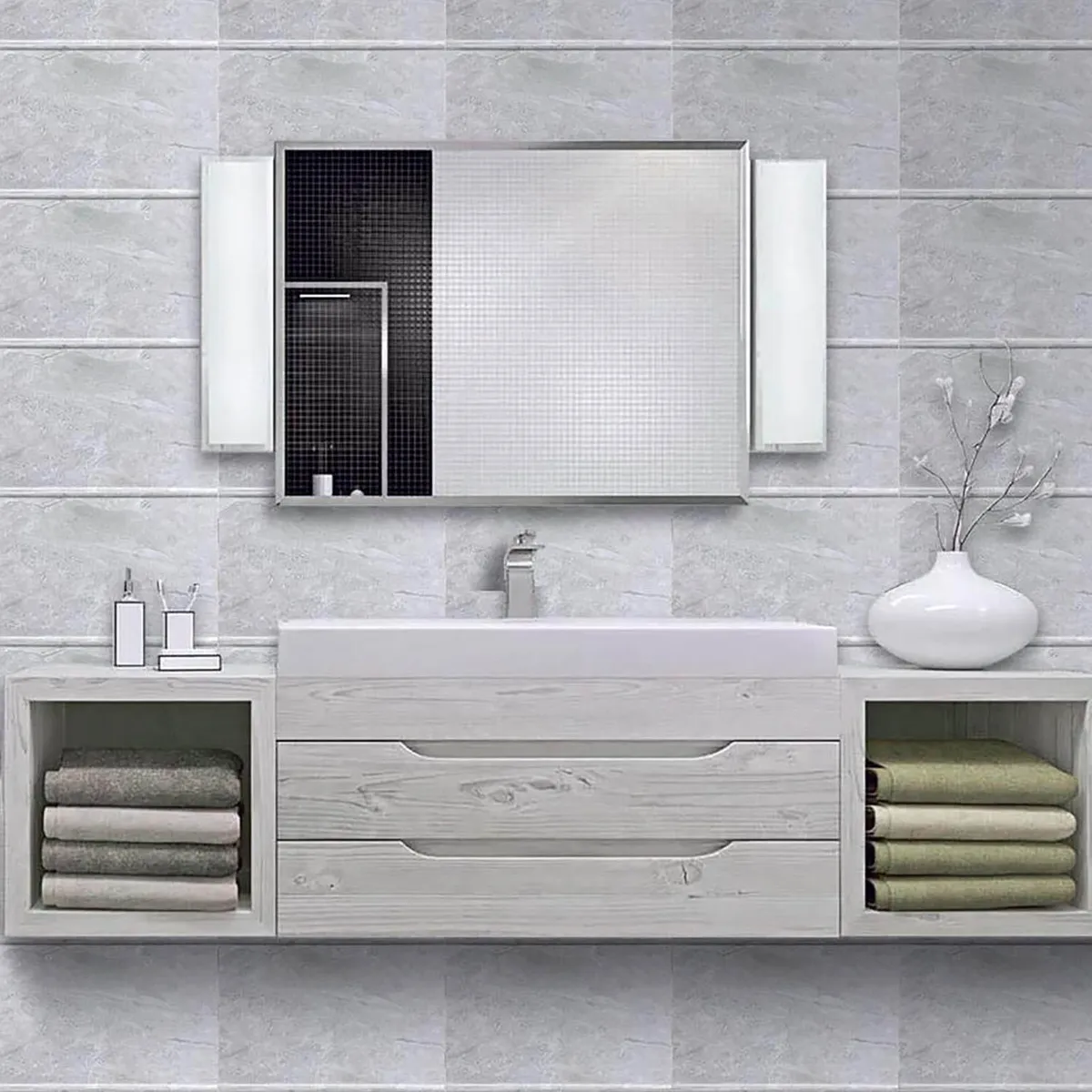 HOLZTEK - Cerámica 30x45 cm Marmolada Gris 1.62 m2